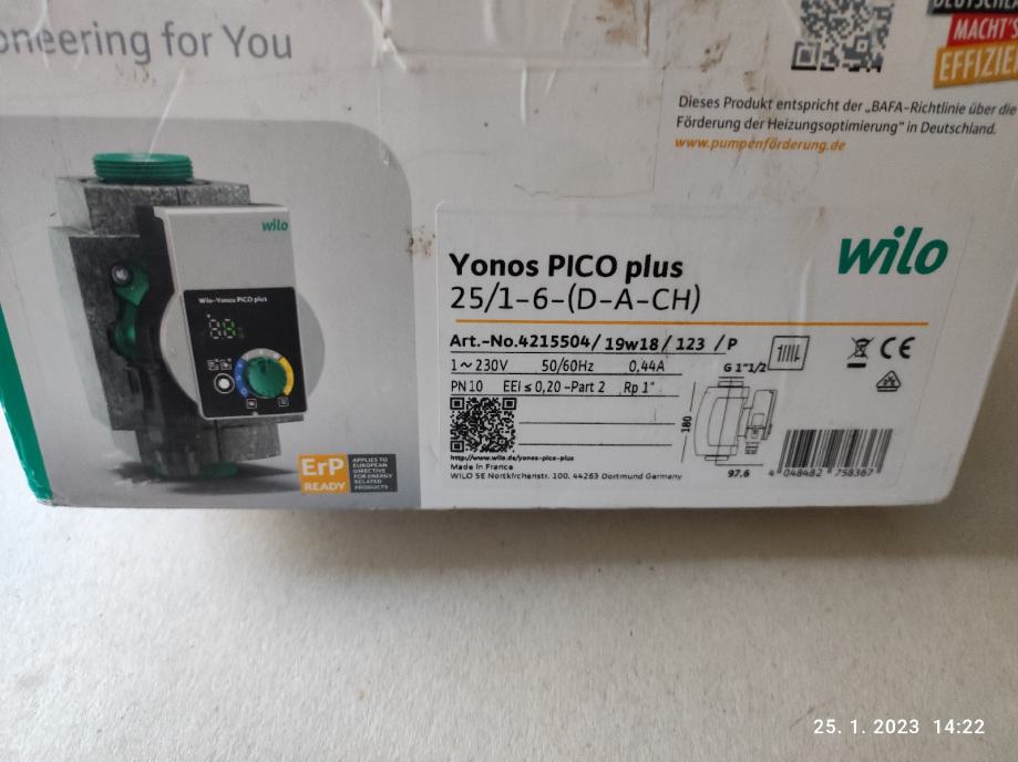 WILO YONOS PICO PLUS 25/1-6 ROW