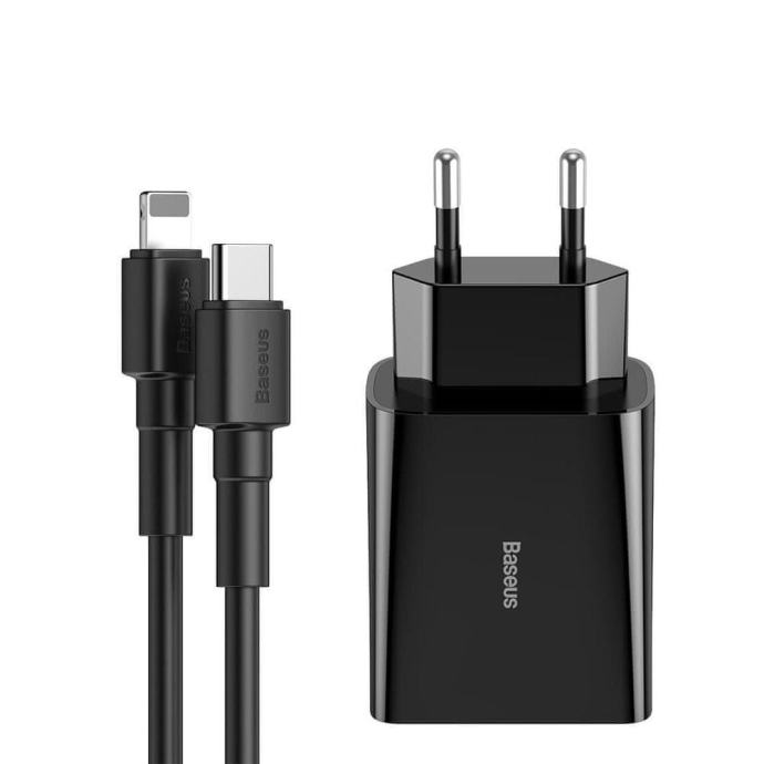 BASEUS TZCCFS-F01 polnilnik, QC, 18 W, USB-C na Lightning, 1 m - odprt