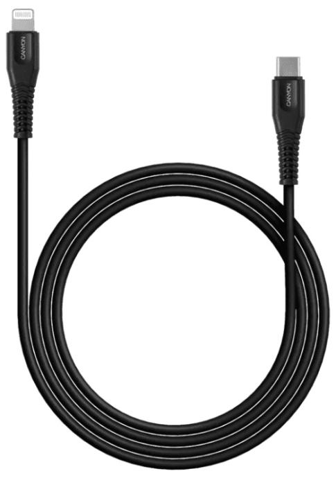 Canyon MFI-4 Tip C v Lightning kabel, 1.2 m, črn (CNS-MFIC4B) - kot no