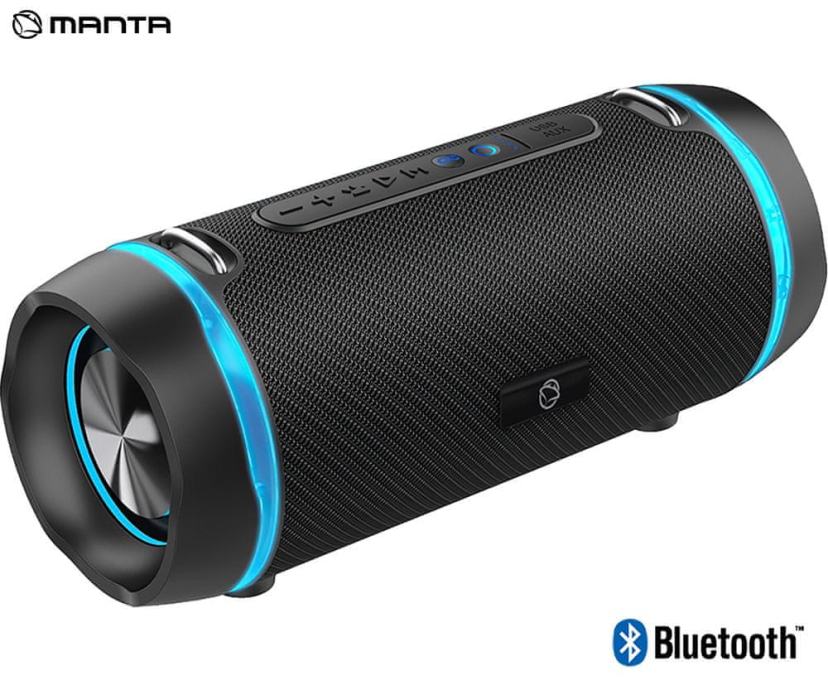 Manta SPK240 prenosni zvočnik, Bluetooth, 60W RMS, TWS, baterija, LED