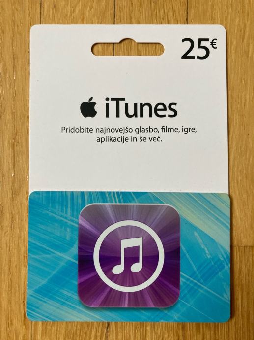 Darilna kartica Apple iTunes za 25 €