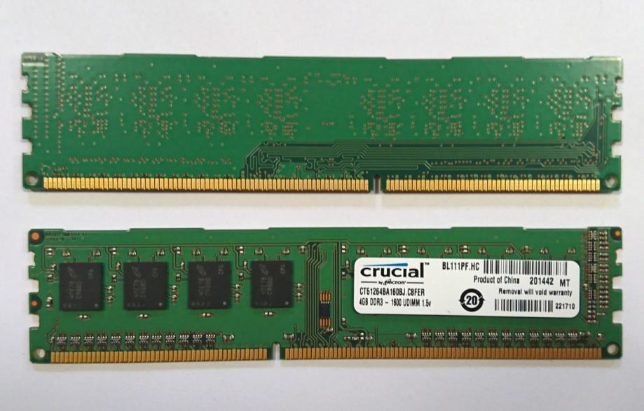 Pomnilnik 4GB DDR3 1600 UDIMM CRUCIAL