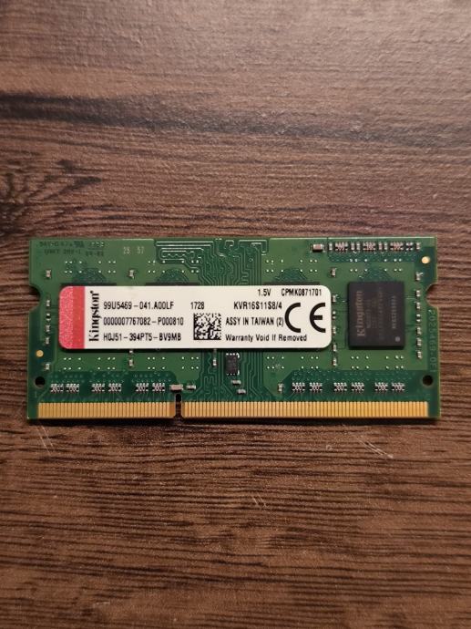 DDR3 SO-DIMM, 4GB, Kingston