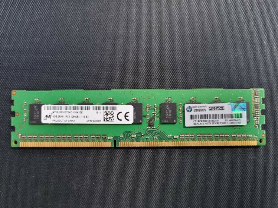 Micron MT18JSF51272AZ 4GB PC3-12800 DDR3-1600MHz ECC UDIMM