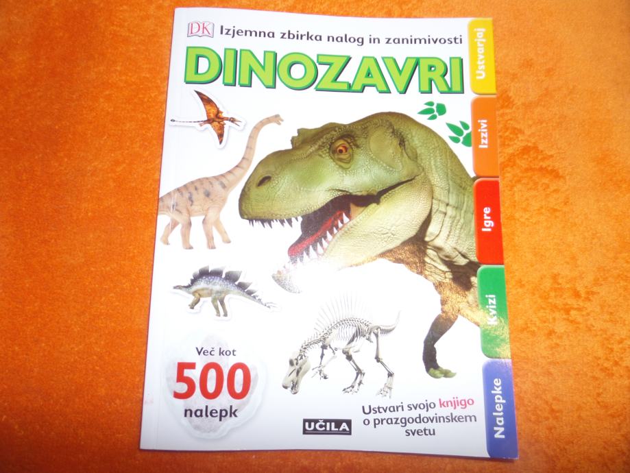 Dinozavri - zbirka nalog & zanimivosti, 500 nalepk... NOVO