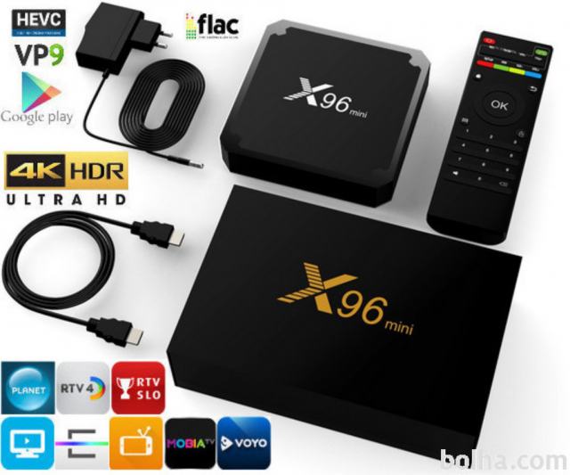 ndroid TV BOX Kodi18 predvajalnik 4K UHD X96 mini 1/8GB