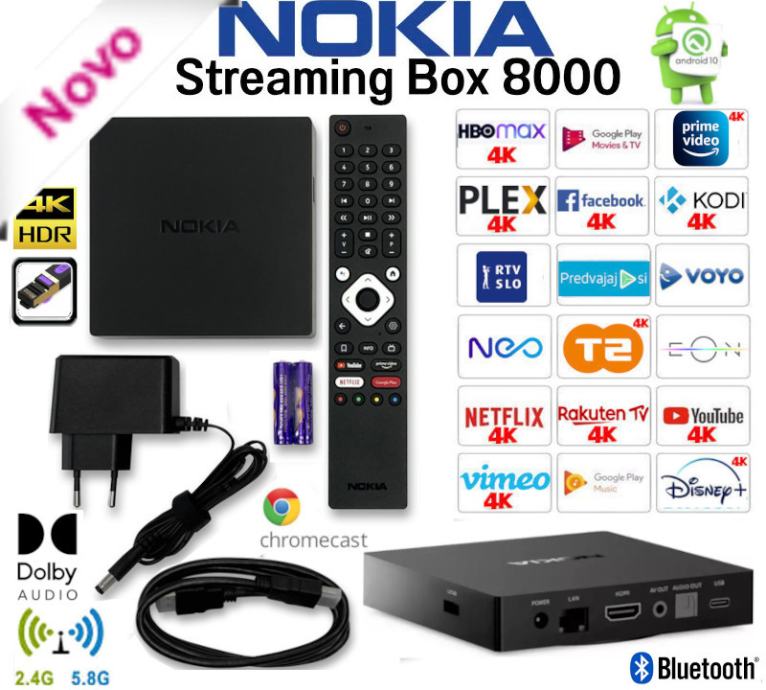 Nokia Android box 10 Kodi igre RTV 365 MAX Neo T2 EON Voyo A1 Disney+