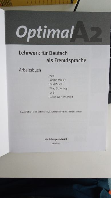 Delovni Zvezek Nemščina. Lehrwerk Für Deutsch Als Fremdsprache A2