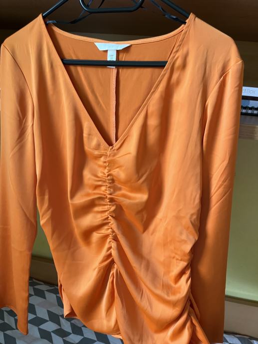 H&M BLUZA ORANŽNA SVILENA