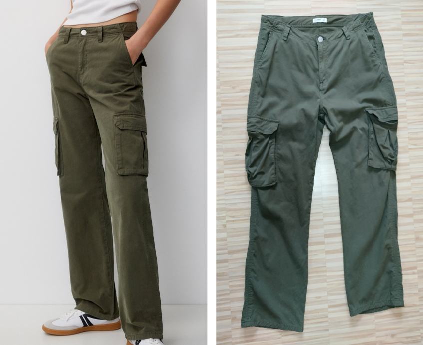 PULL&BEAR CARGO OLIVNE HLAČE ŠT.46