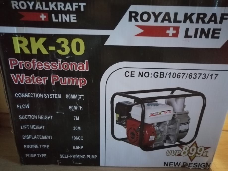 Vodna pumpa za vrt royalkraft rk-30