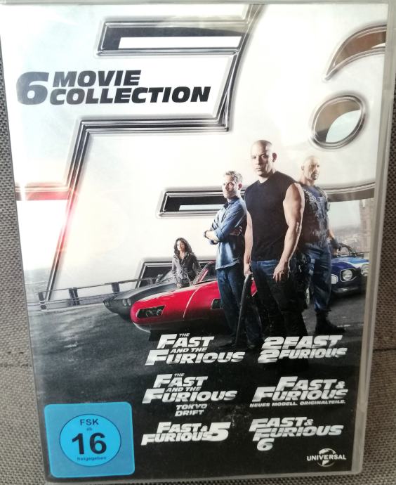 Hitri in drzni (The Fast and the Furious, zbirka 6 DVD  filmov)