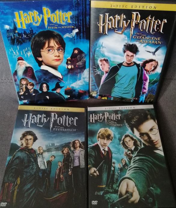 8xDVD: HARRY POTTER 4 filmi, dvojne izdaje, ANG podnapisi