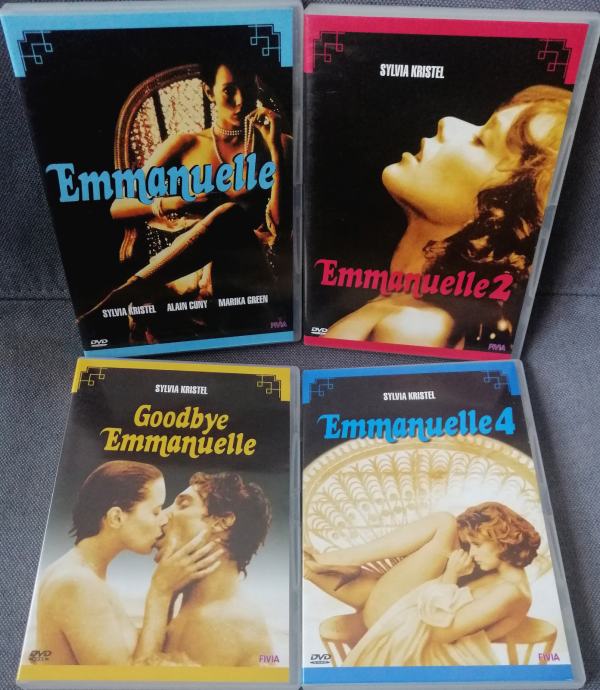 Emmanuelle 4 erotični filmi (Sylvia Kristel), 4xDVD, SLO pod. + knjiga