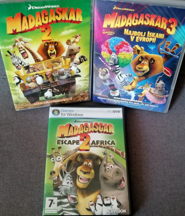 Madagaskar 2 in 3 (animirana DVD filma v SLO) + PC igra Madagascar 2