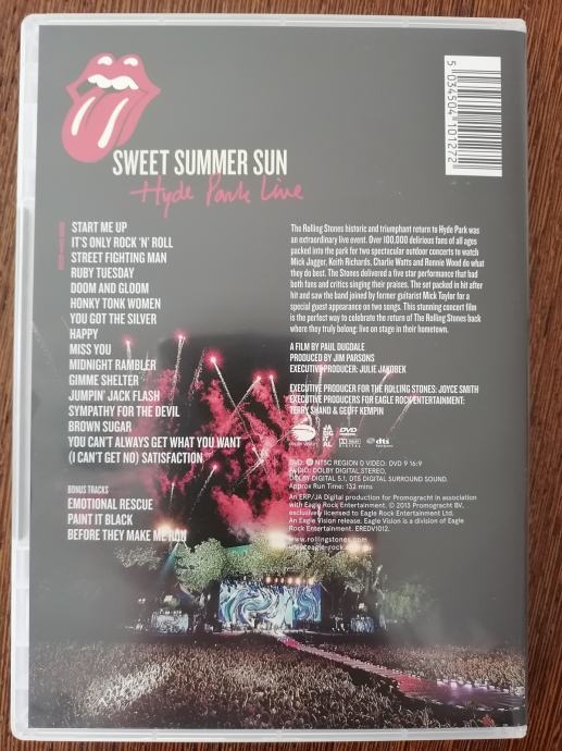 The Rolling Stones Sweet Summer Sun Hyde Park Live Dvd 9118