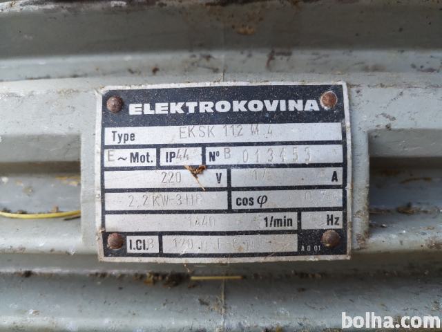 Elektro motor 2,2 kw 1400 obratov/ min Elektrokovina