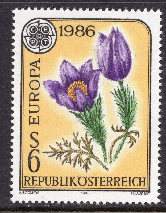 AVSTRIJA 1986 EVROPA CEPT RASTLINE FLORA CVETJE ** Mi 1848 znamka (39)