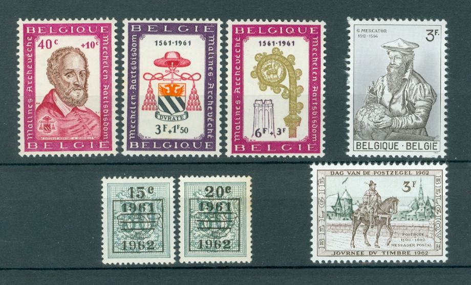 Belgija 1961, 62 2 seriji in 2 sam. znamki MNH**