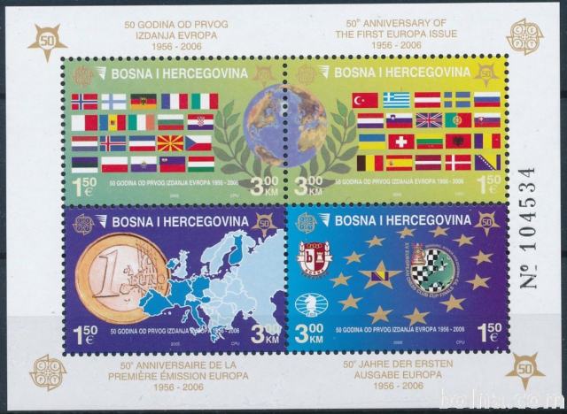 BIH (FEDERACIJA) BOSNA 2005 EVROPA CEPT ** Mi 419/422 (BL27) ** blok