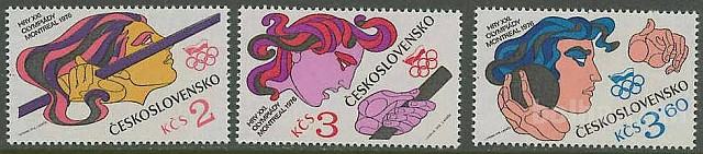 Češkoslovaška 1976 Letne Olimpijske igre nežigosane znamke