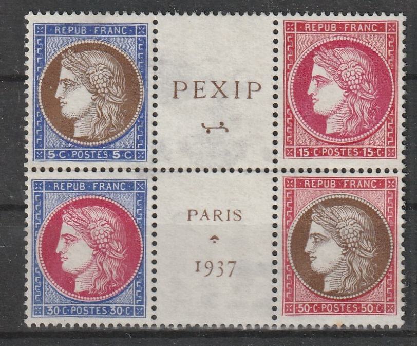 Francija PEXIP PARIS 1937 ZNAMKE MNH Mi.353/56