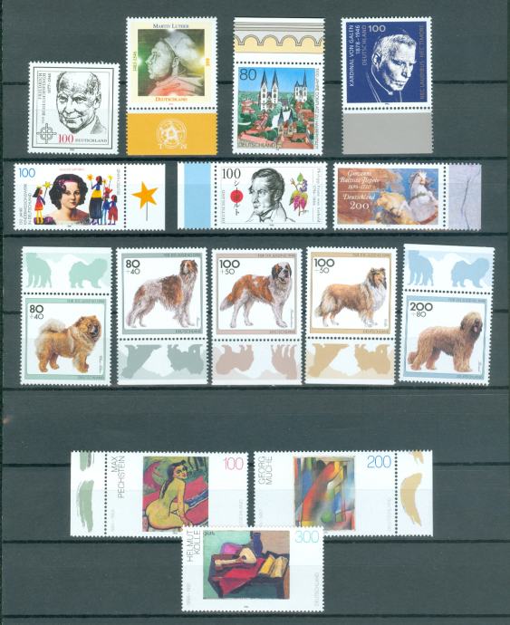 Nemčija BRD 1996 komplet letnik s priveski MNH** 8% Michela