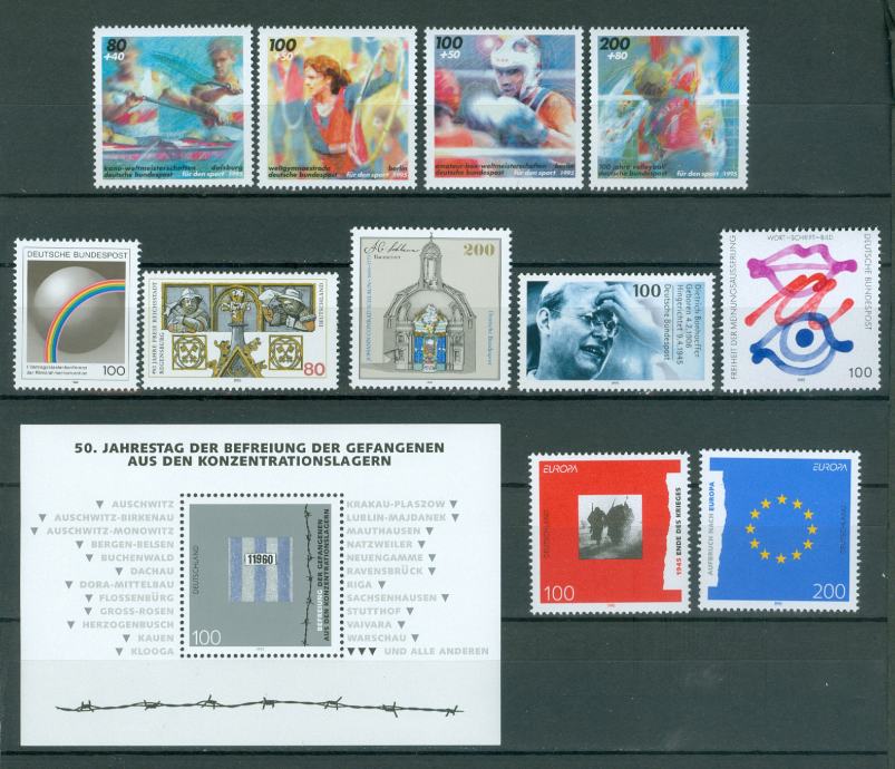 Nemčija BRD 2 seriji šport, Cept, blok in 5 sam. znamk MNH**