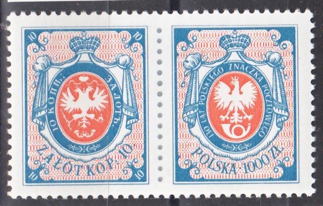 POLJSKA 1990 130 LET POŠTNIH ZNAMK FILATELIJA ** Mi 3266 znamka (100)