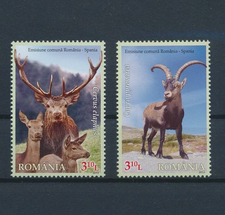 Romunija 2012 fauna jelen kozorog serija MNH**