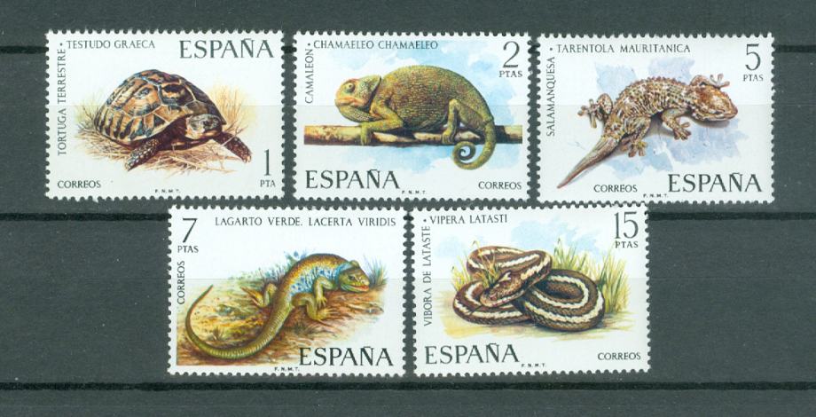 Španija 1974 fauna plazilci kuščarji serija MNH**