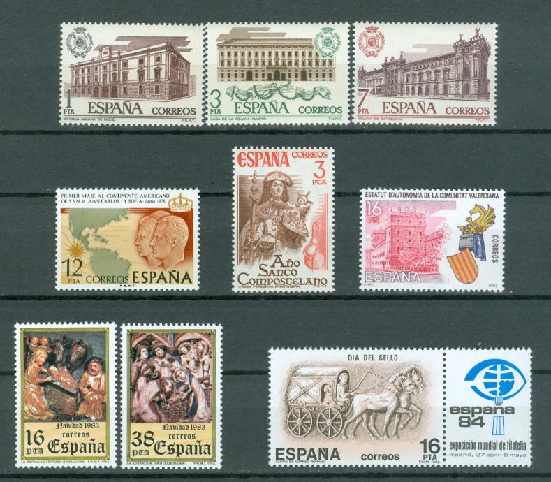 Španija 1976, 1983 2 seriji  in 4 sam. znamke MNH**