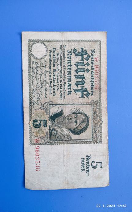 5 Rentenmark 1926//2