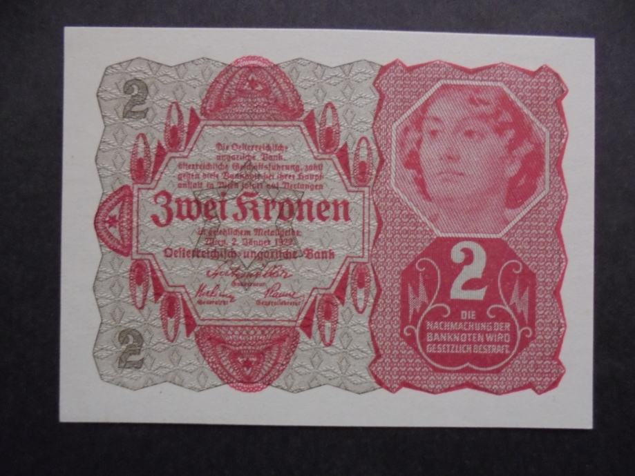 AVSTRIJA 2 KRONI 1922 UNC