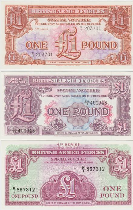 BANKOVEC 1-1956,1961(1948),1962 , POUND(ANGLIJA BRITAN.OB..SILE)UNC