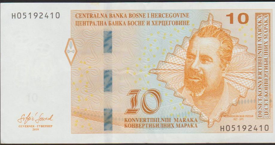 BANKOVEC 10 KON.MARK P80c varianta bos.federacije (BOSNA BIH)2019.XF++