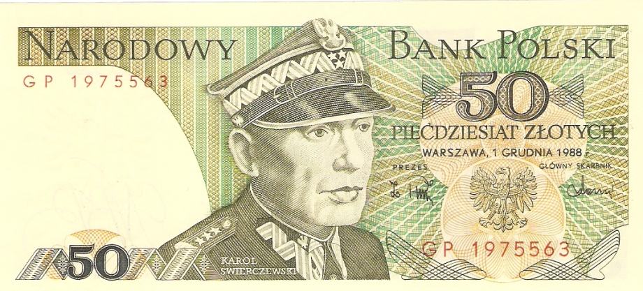 BANKOVEC  50 zlot  1988 UNC  Poljska