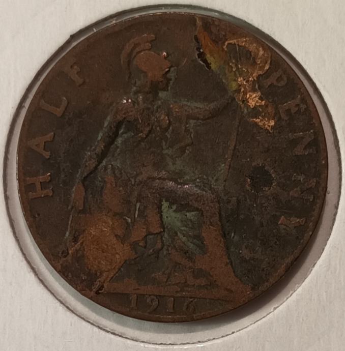 GREAT BRITAIN HALF PENNY 1916   Great Britain Half Penny 1916 Slika 39146166 