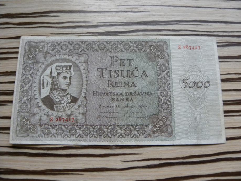 Hrvaška 5000 kun 1943