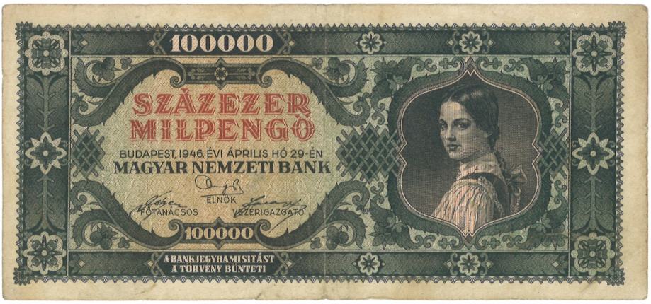 Madžarska  100000 pengo    29. april 1946