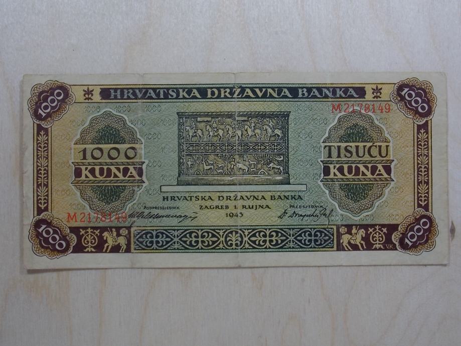 NDH, 1000 Kuna 1943