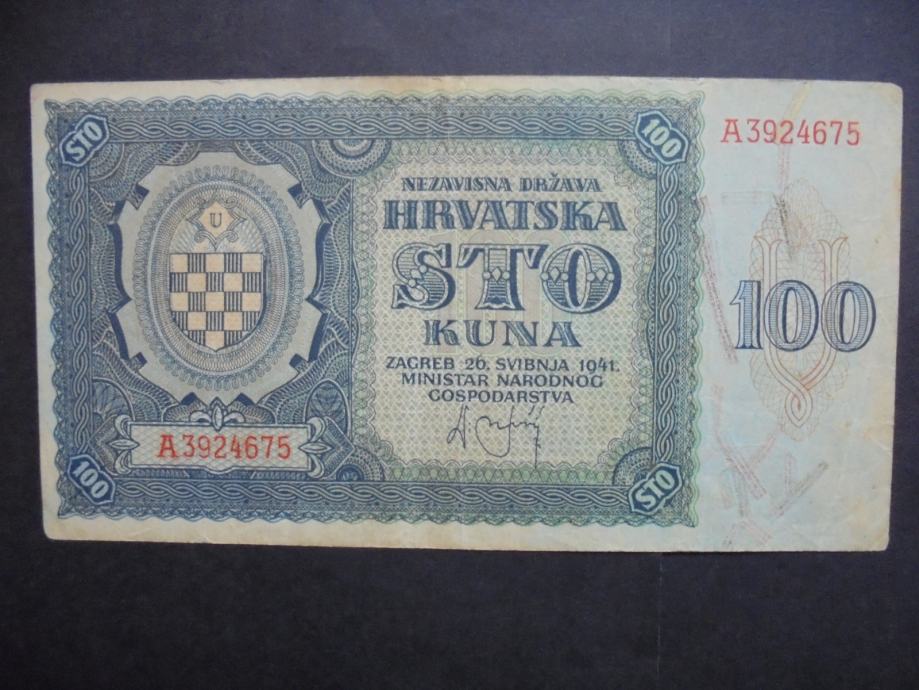 NDH HRVAŠKA 100 KUN 1941