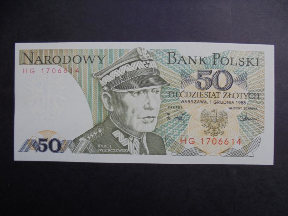 POLJSKA 50 ZLOTYCH 1988 UNC