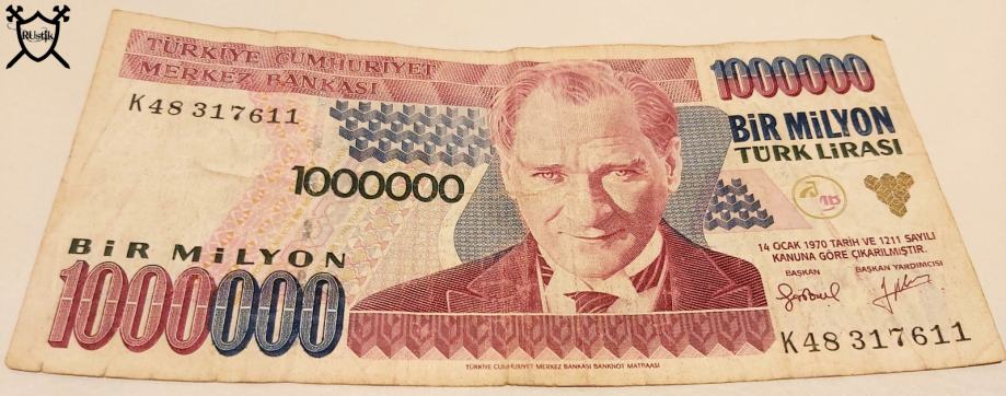 TURŠKE LIRE 1 MILIJON 1970