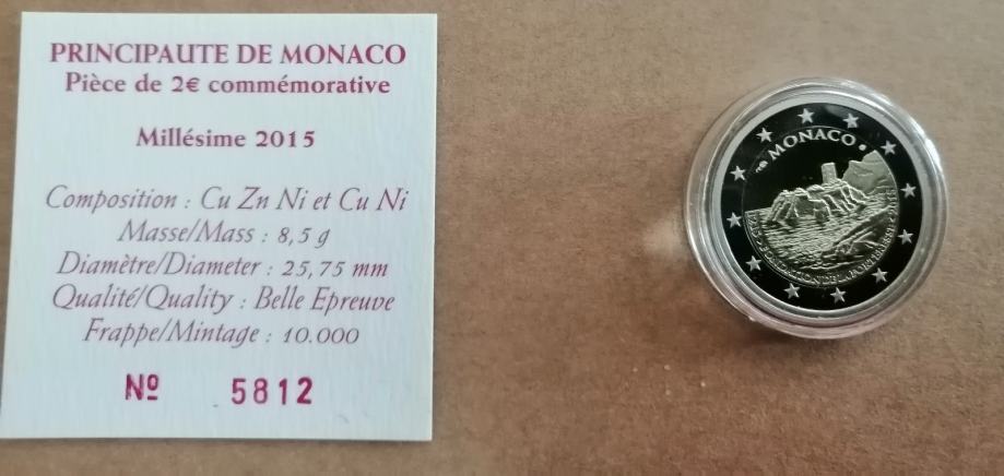 2 euro Monaco Monako 2015 Fortresse