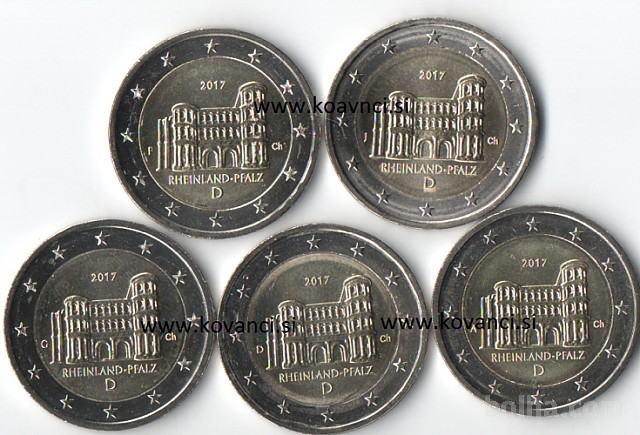 5 x Nemčija 2€ 2017 Porta Nigra