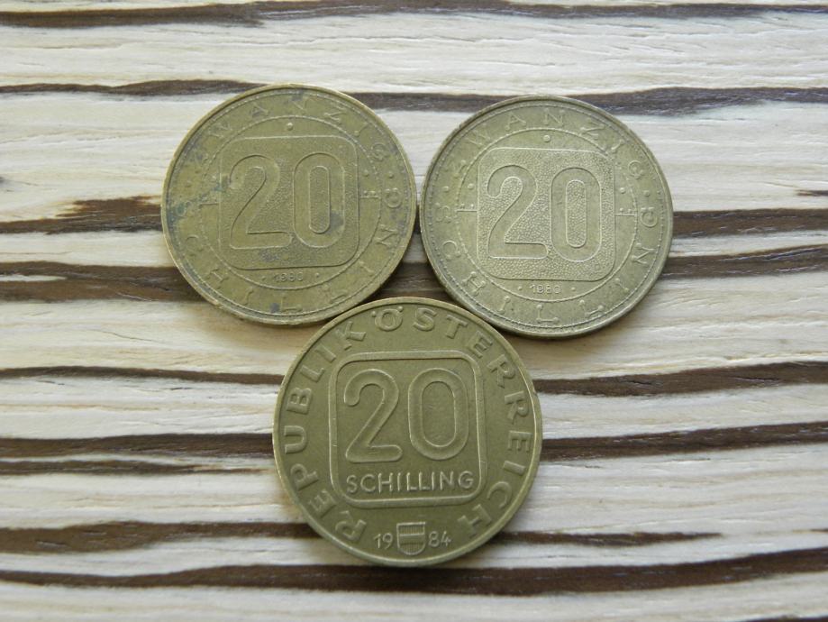 Avstrija 20 šilingov 1980