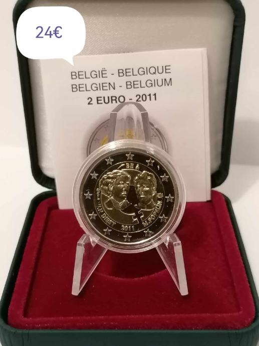 Belgija 2 euro 2011 PROOF v škatlici s certifikatom