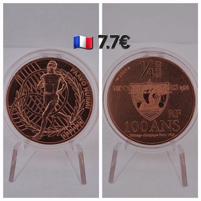 Francija 1/4 euro - 100 years Olympic games Paris (1924 - 2024) Paavo