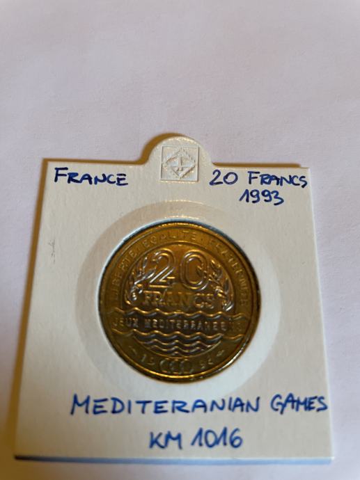 Francija 20 Francs 1993-Mediteranske igre